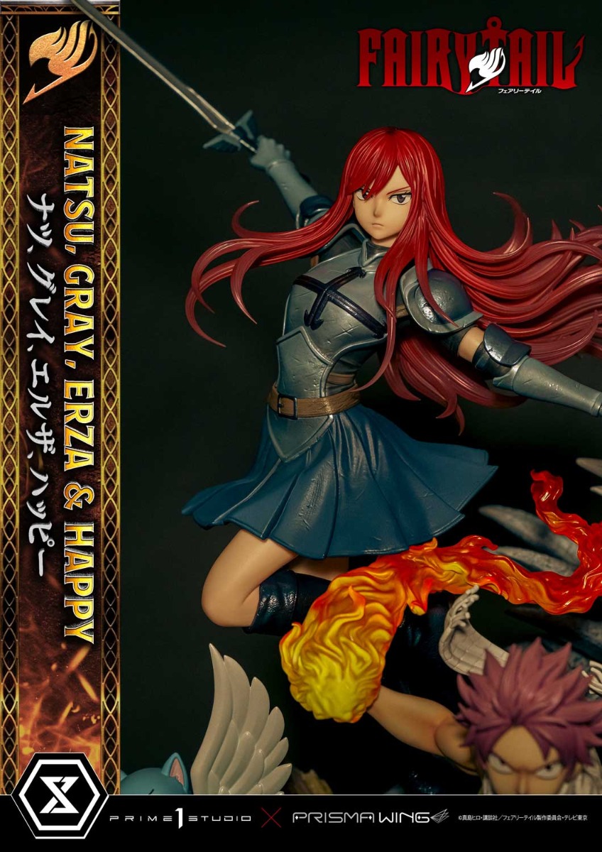 Figurine Fairy Tail - Erza Scarlet / Gray Fullbuster / Happy / Natsu Dragneel - 1/7 - Prisma Wing - Prime 1 Studio