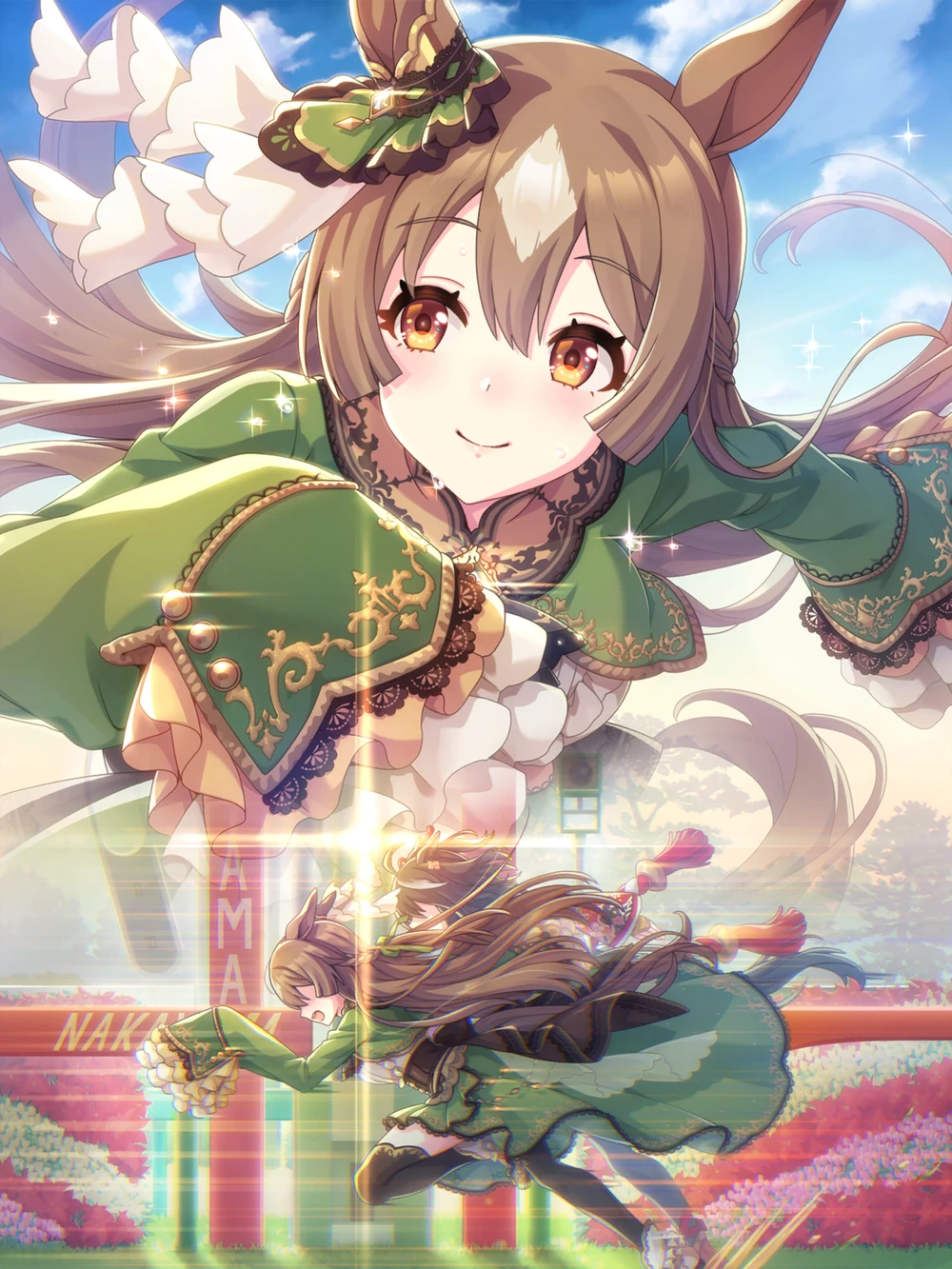 Illustration de la carte SSR stamina de Satono Diamond disponible dans le jeu vidéo Uma Musume Pretty Derby