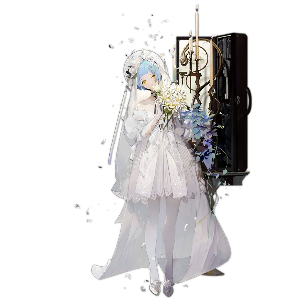 Illustration du skin "Affections Behind the Bouquet" de la T-Doll Zas M21 dessinée par l'artiste : nineo.