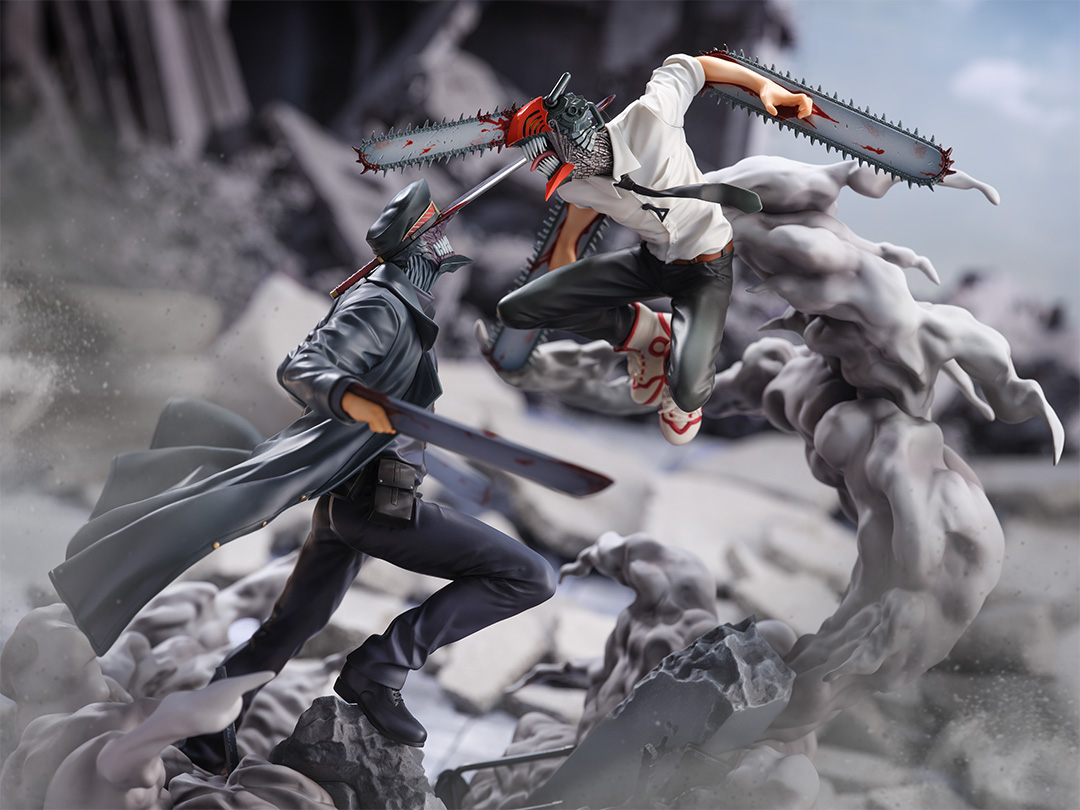 Figurine Chainsaw Man - Chainsaw Man (Denji) VS Katana Man (Samouraï Sword) - S-Fire / Super Situation Figure - Sega