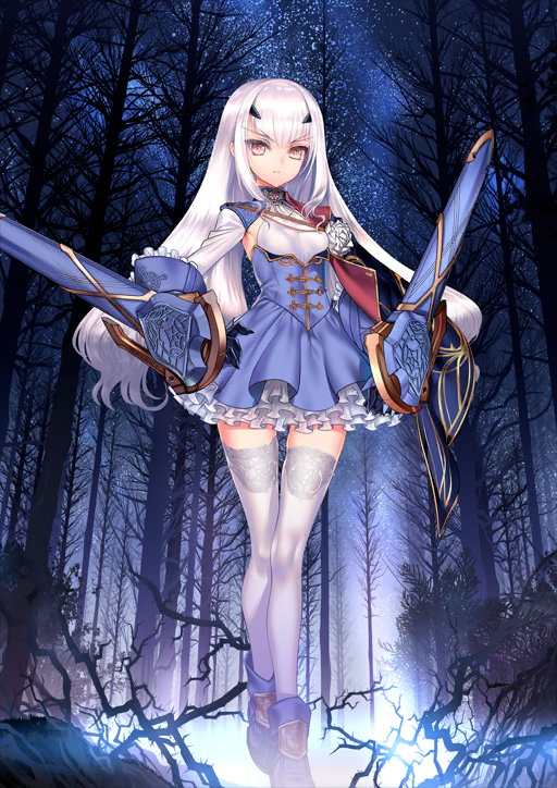 Illustration de la deuxième forme de la servante de classe Lancer : Mélusine, dessinée par CHOCO et disponible dans le jeu mobile "Fate/Grand Order".