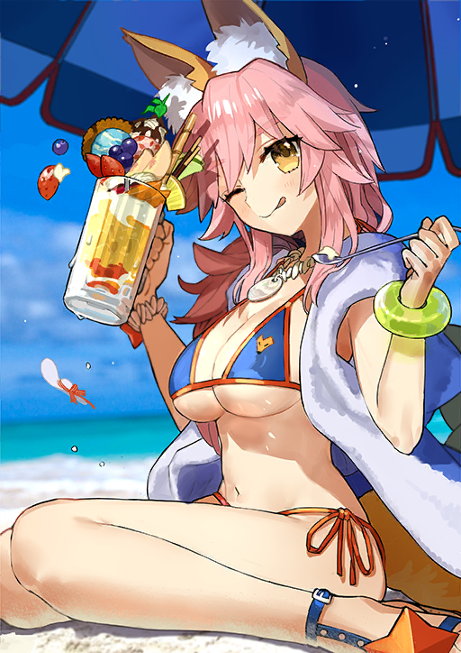 "Fate/Grand Order" : Illustration de la quatrième ascension de la servante de Classe Lancer : Tamamo no Mae, dessinée par Wada Arco.