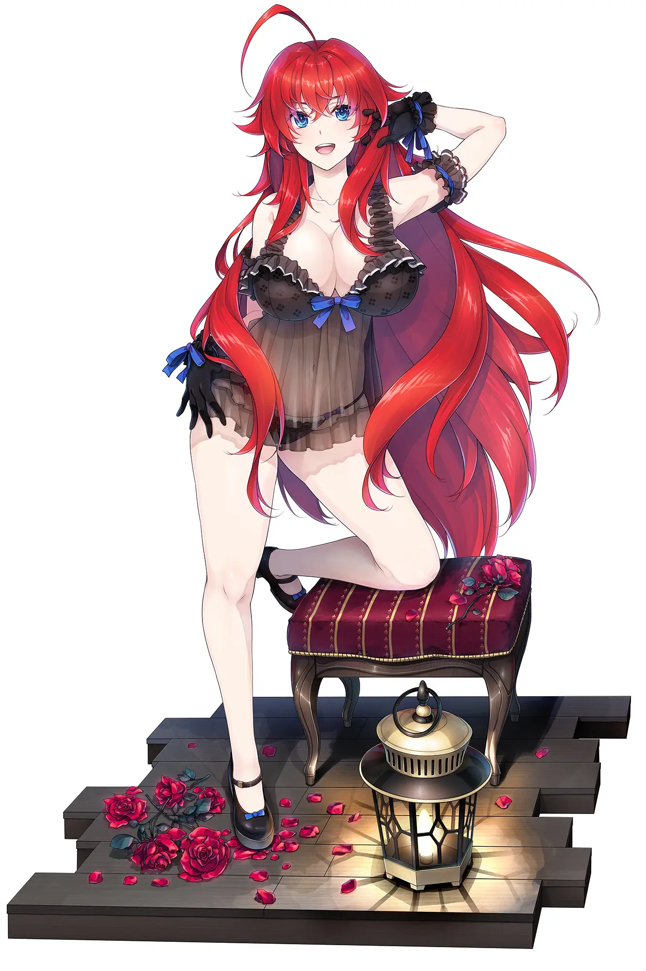 Illustrations dessinées pour le projet du 15e anniversaire de la licence "High School DxD". On y retrouvera Rias Gremory en lingerie.