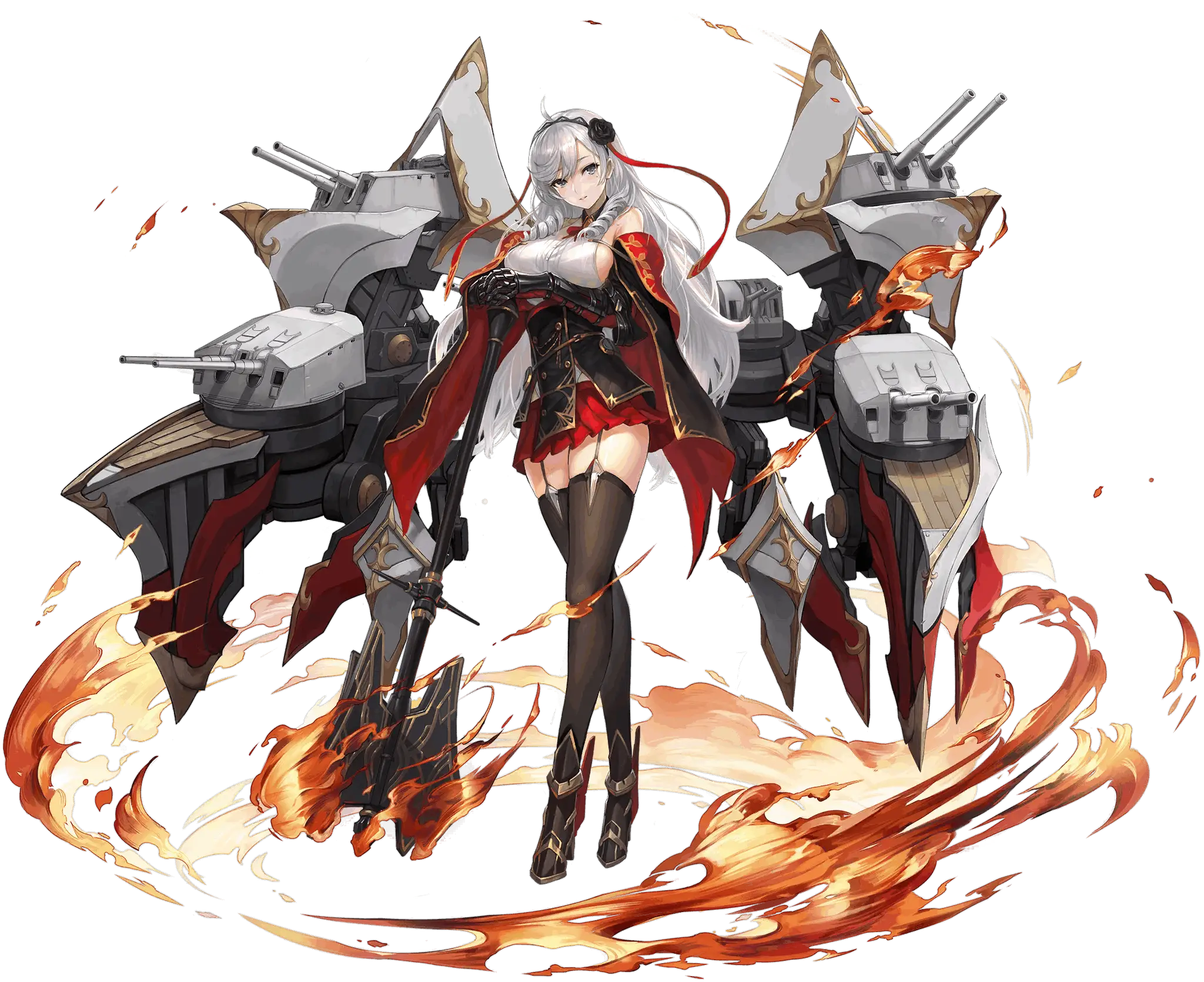 Illustration dessinée par 四々九 (@yoshiku449), représentant le Croiseur lourd de la faction Vichya Dominion du jeu Azur Lane, Algérie.