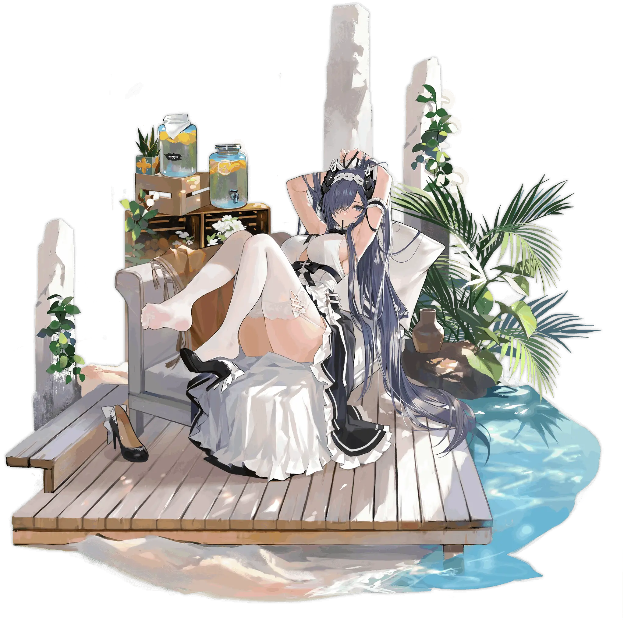 Illustration dessinée par 侑了个侑, représentant le Porte-avions de la faction Iron Blood du jeu "Azur Lane", August von Parseval dans son skin "The Conquered Unhulde".