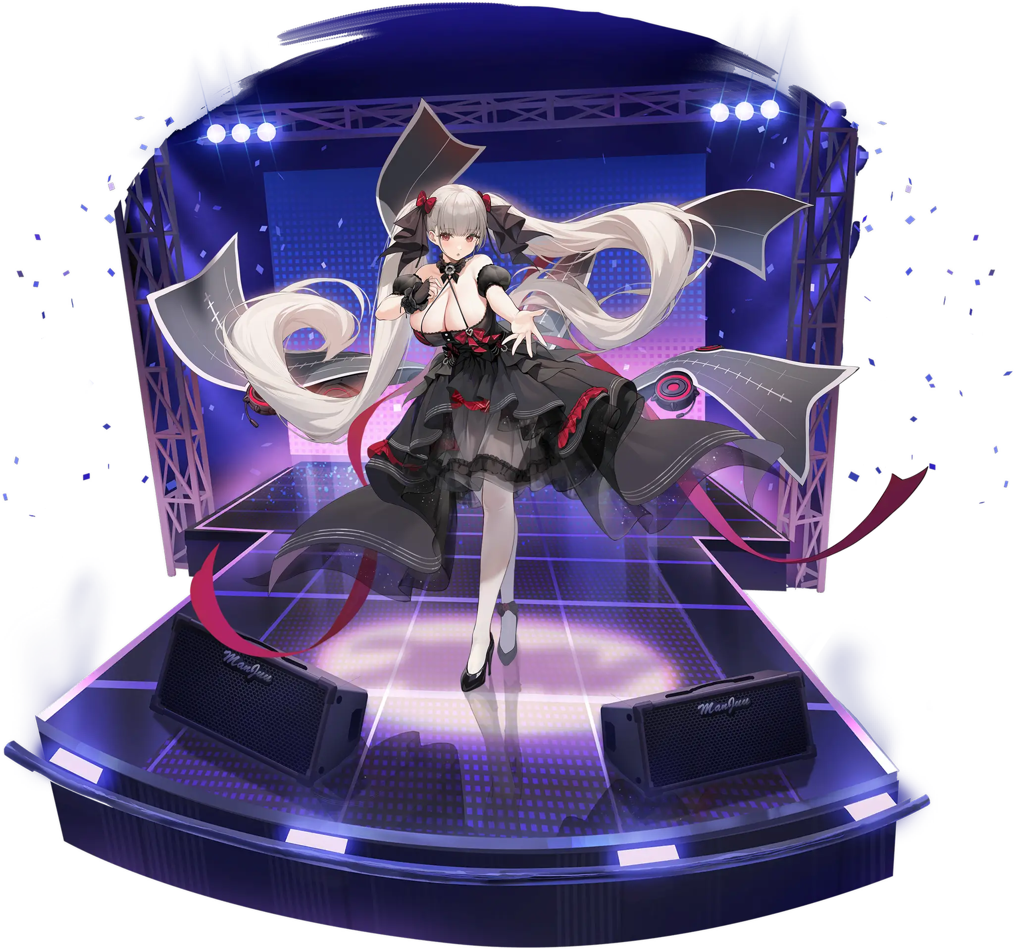 Illustration dessinée par Manjuu Art Group, représentant le Porte-avions de classe Illustrious de la faction Royal Navy du jeu Azur Lane, Formidable dans sa forme µ.