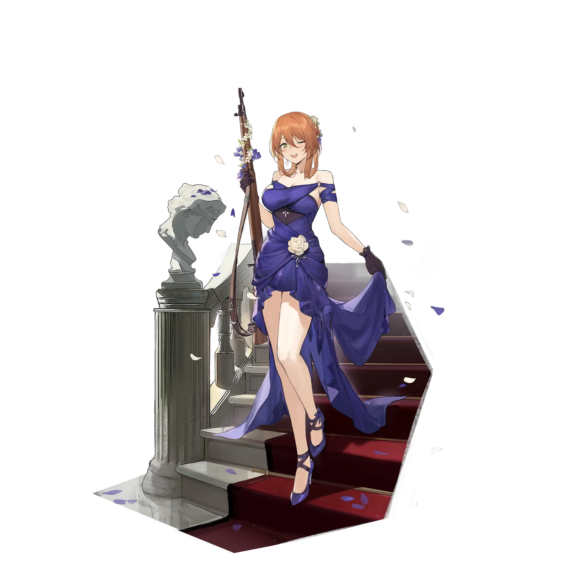 Illustration du skin Queen in Radiance Premium costume Full artwork du personnage de Springfield (GFL2), dessinée par Pandea work (Girls' Frontline et Girls' Frontline 2 Exilium)
