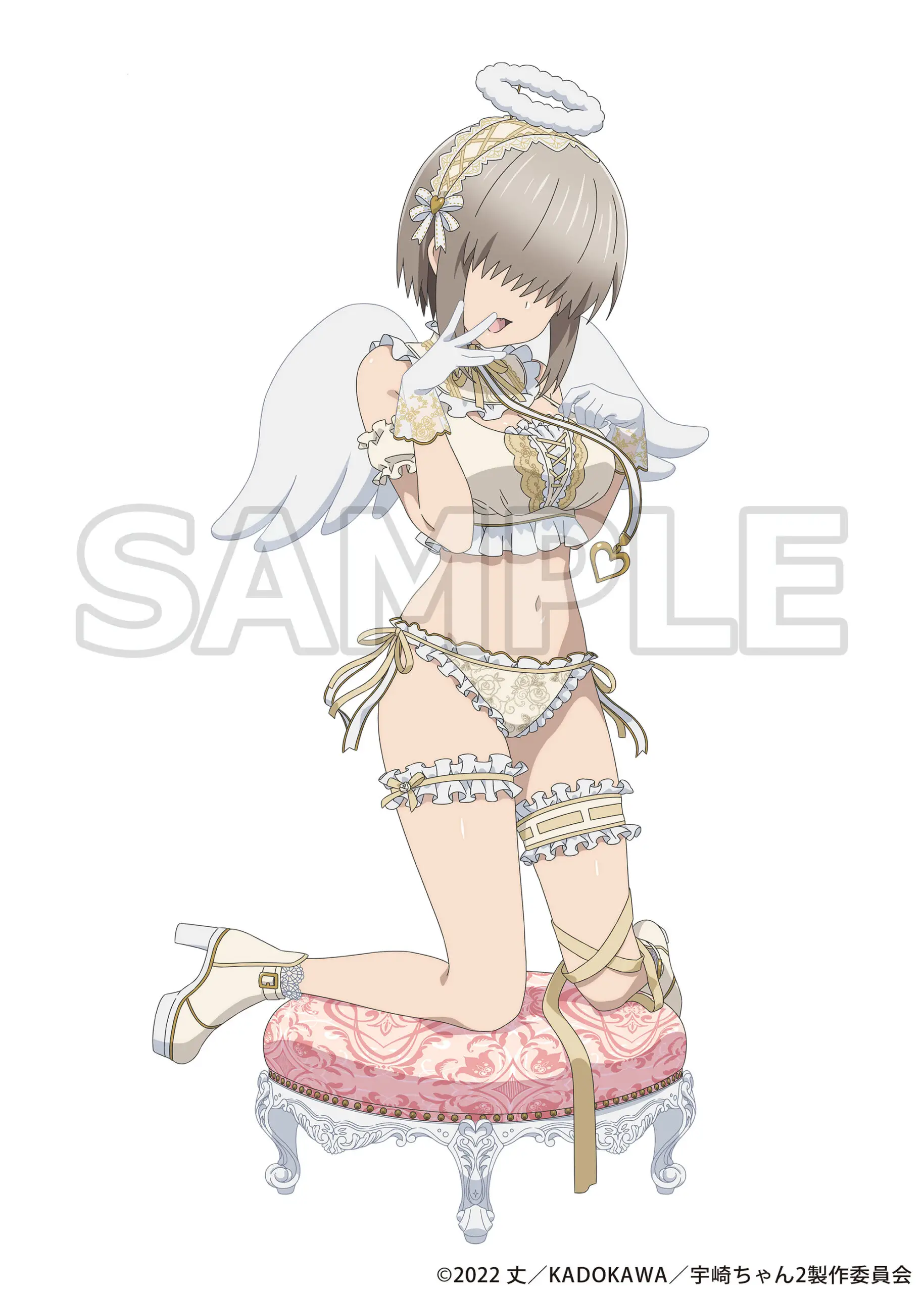Illustration originale représentant Uzaki Yanagi, de la série Uzaki-chan wa Asobitai!, en ange.