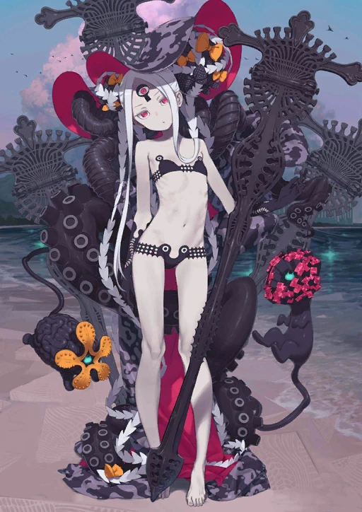 Fate/Grand Order : Illustration de la premi&egrave;re ascension de la servante de Classe Foreigner/Abigail Williams (Summer), dessin&eacute;e par Kuroboshi Kōhaku.