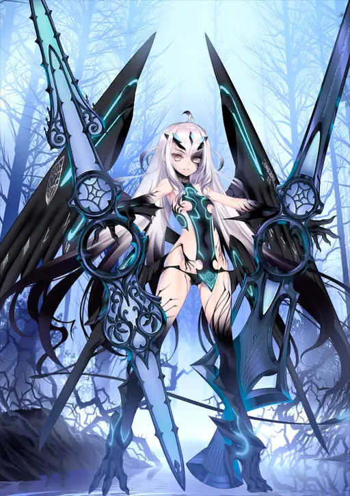 Fate/Grand Order: Illustration de la troisi&egrave;me ascension de la servante de Classe Lancer M&eacute;lusine, dessin&eacute;e par CHOCO.
