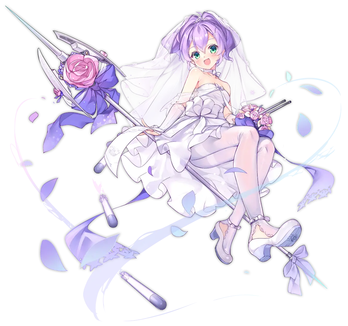 Javelin du jeu Azur Lane dans son skin Blissful Purity (Wedding), illustration dessin&eacute;e par Yumesaki Kaede.