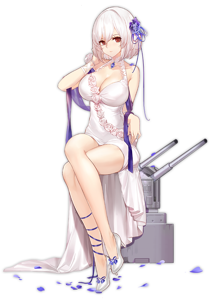 Sirius du jeu Azur Lane dans son skin White Rose, une illustration dessin&eacute;e par Kincora.