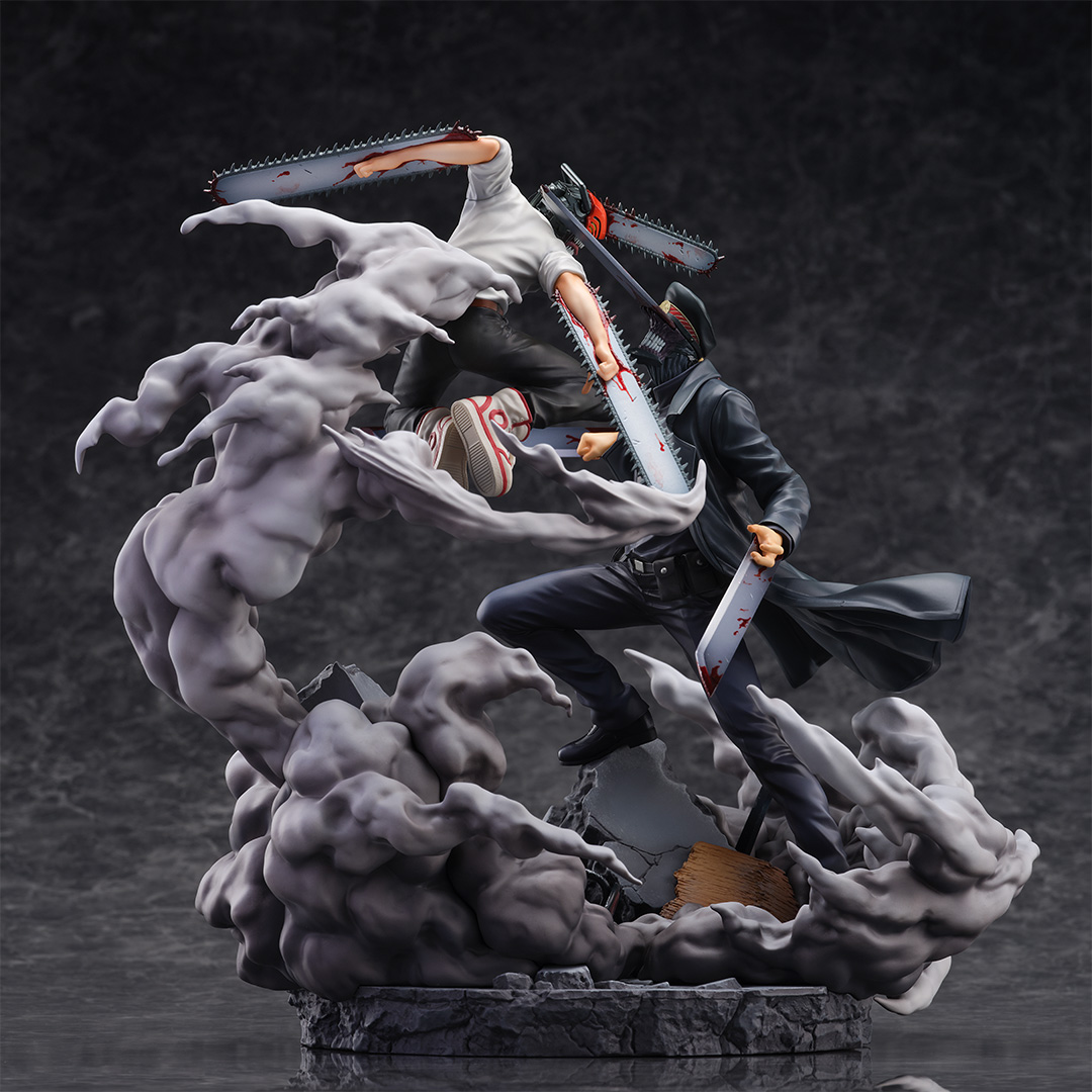 Figurine Chainsaw Man - Chainsaw Man (Denji) VS Katana Man (Samoura&iuml; Sword) - S-Fire / Super Situation Figure - Sega