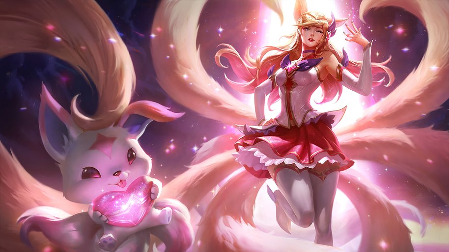 Illustration du skin Star Guardian du personnage d'Ahri, disponible dans le plus populaire des jeux 