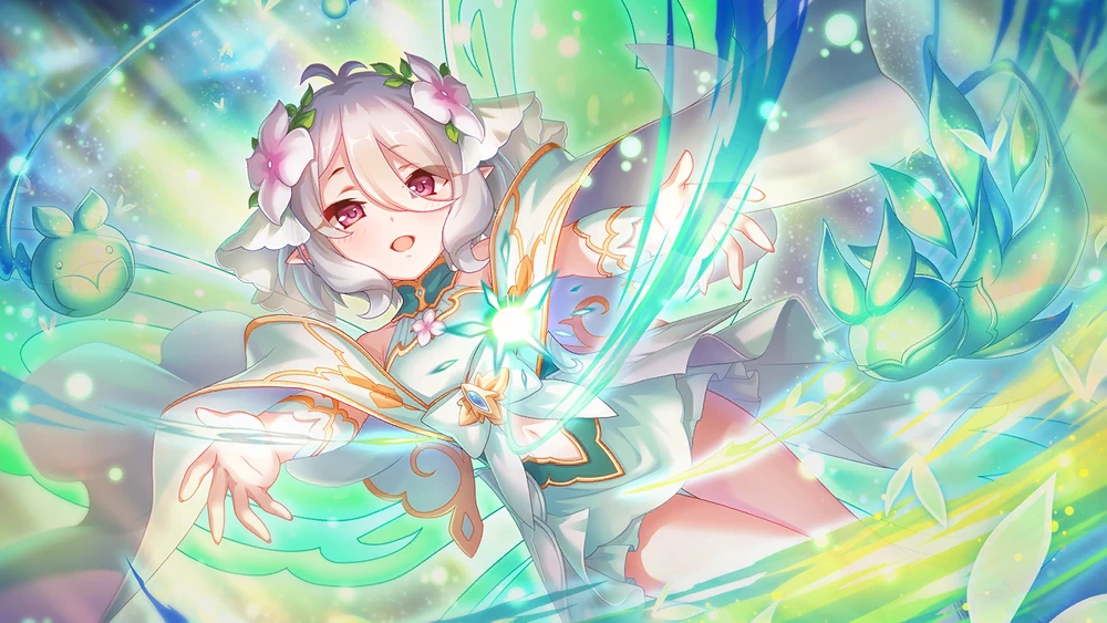 Illustration de Kokkoro Natsume dans son skin Princess, retrouvable dans le jeu 
