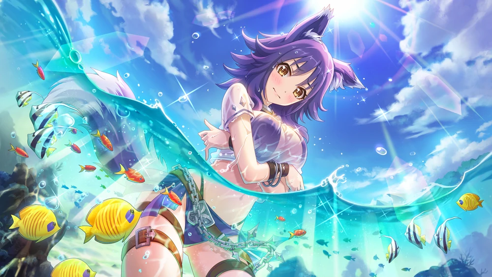 Illustration de la carte Summer 3 &eacute;toiles de Makoto, disponible dans le jeu 
