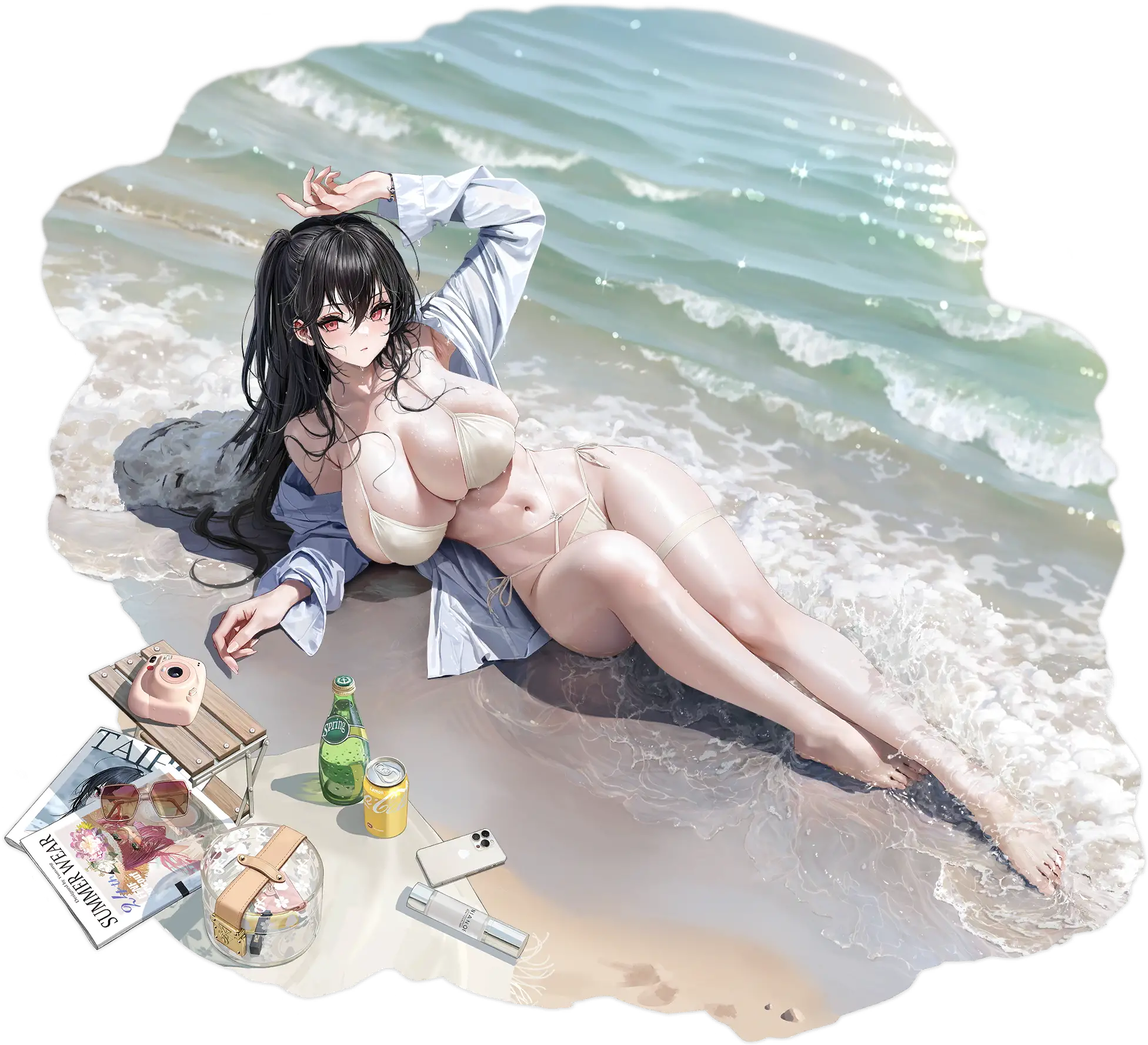 Illustration dessin&eacute;e par 云桑 (@_Yunsang), repr&eacute;sentant le porte-avions de la faction Sakura Empire du jeu Azur Lane, Taihou dans son skin 