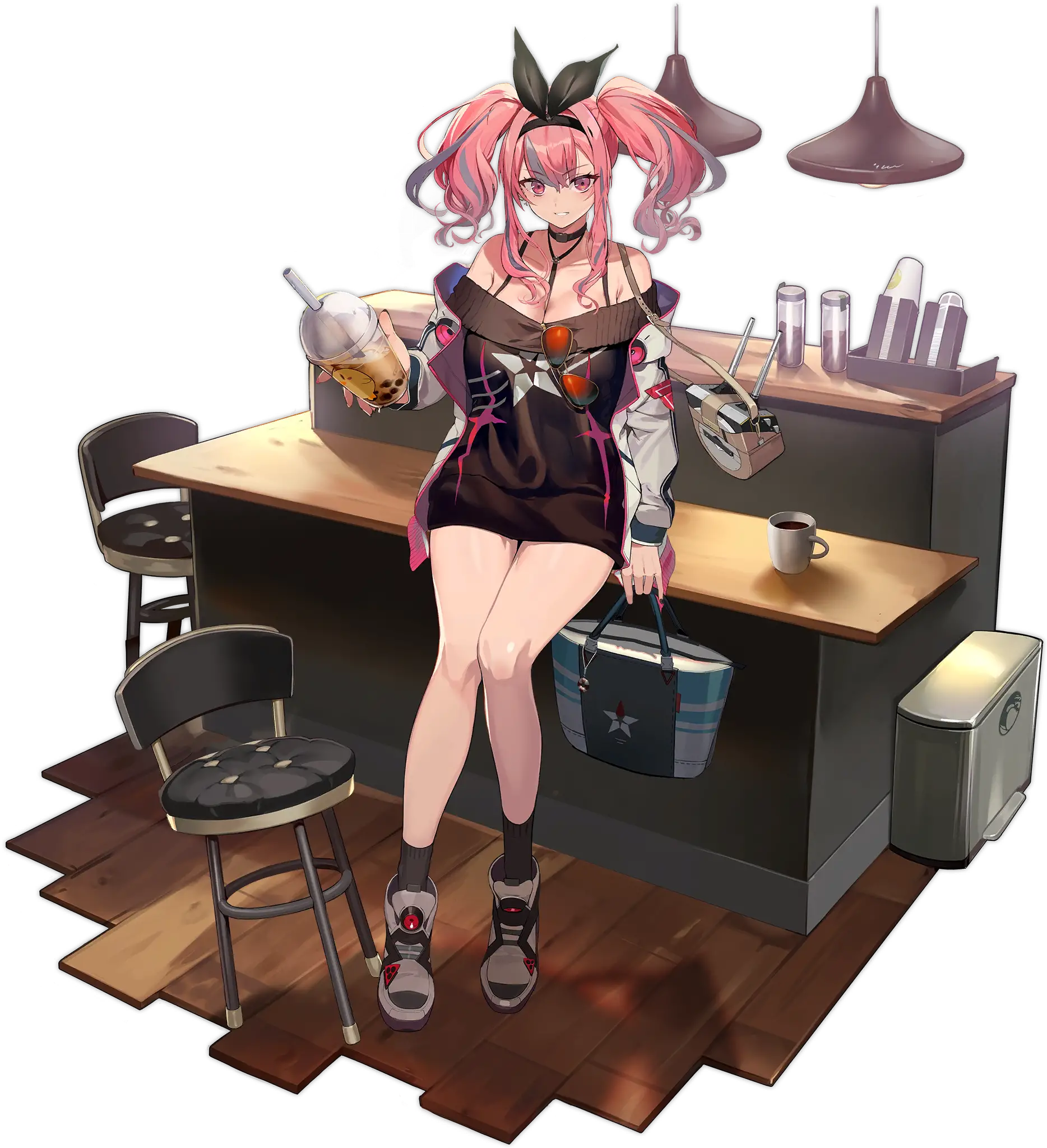 Illustration dessin&eacute;e par Katsudansou (活断層), repr&eacute;sentant le Croiseur Lourd de classe Baltimore de la faction Eagle Union du jeu Azur Lane, Bremerton dans son skin Day-Off Date ou Happy Dating.