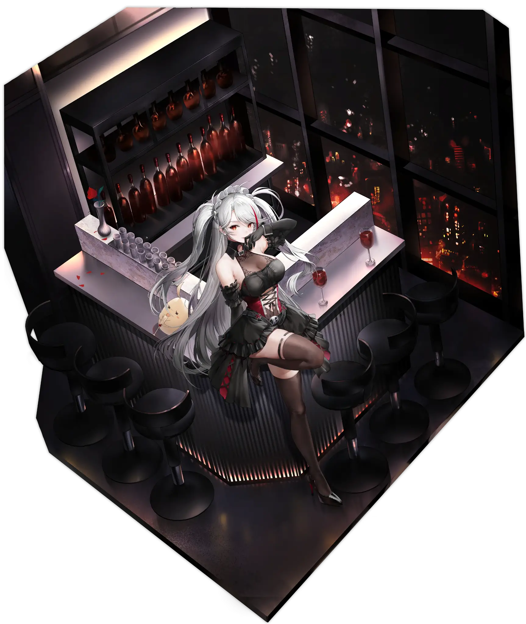 Illustration dessin&eacute;e par realmbw, repr&eacute;sentant le Croiseur lourd de classe Admiral Hipper de la faction Iron Blood du jeu 