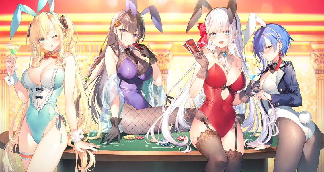 Illustration originale dessin&eacute;e par Tosaka Asagi, pr&eacute;sentant les principales protagonistes de la s&eacute;rie 