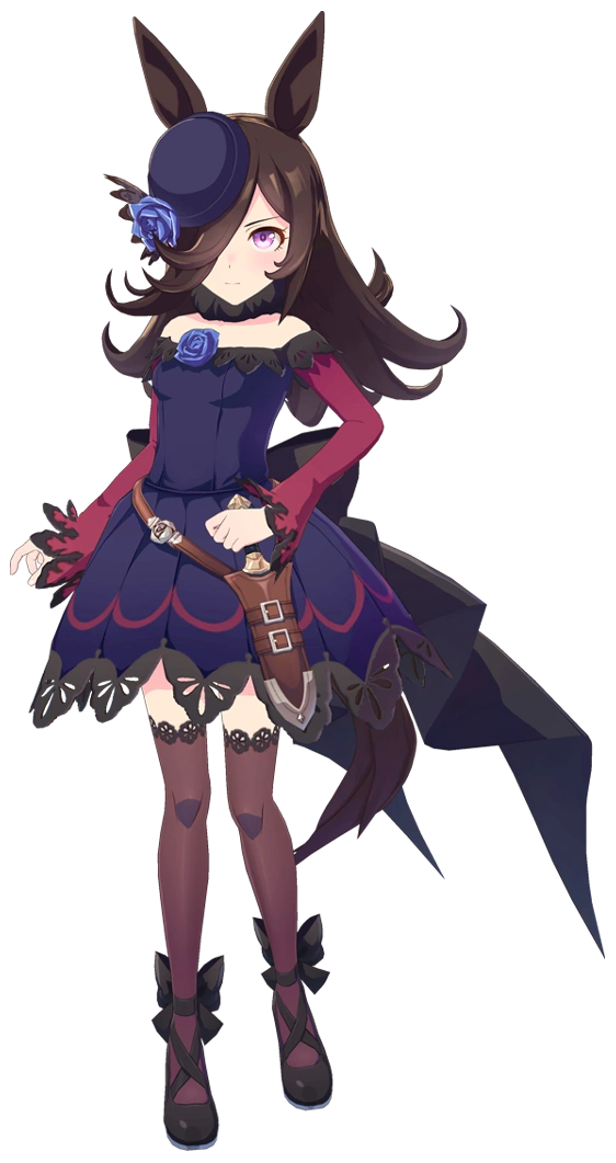 Uma Musume Pretty Derby, illustration de Rice Shower habill&eacute;e de sa tenue de course 